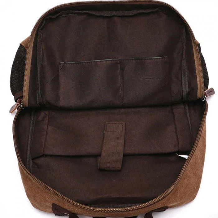 Vegan Vintage Leather Canvas Backpack